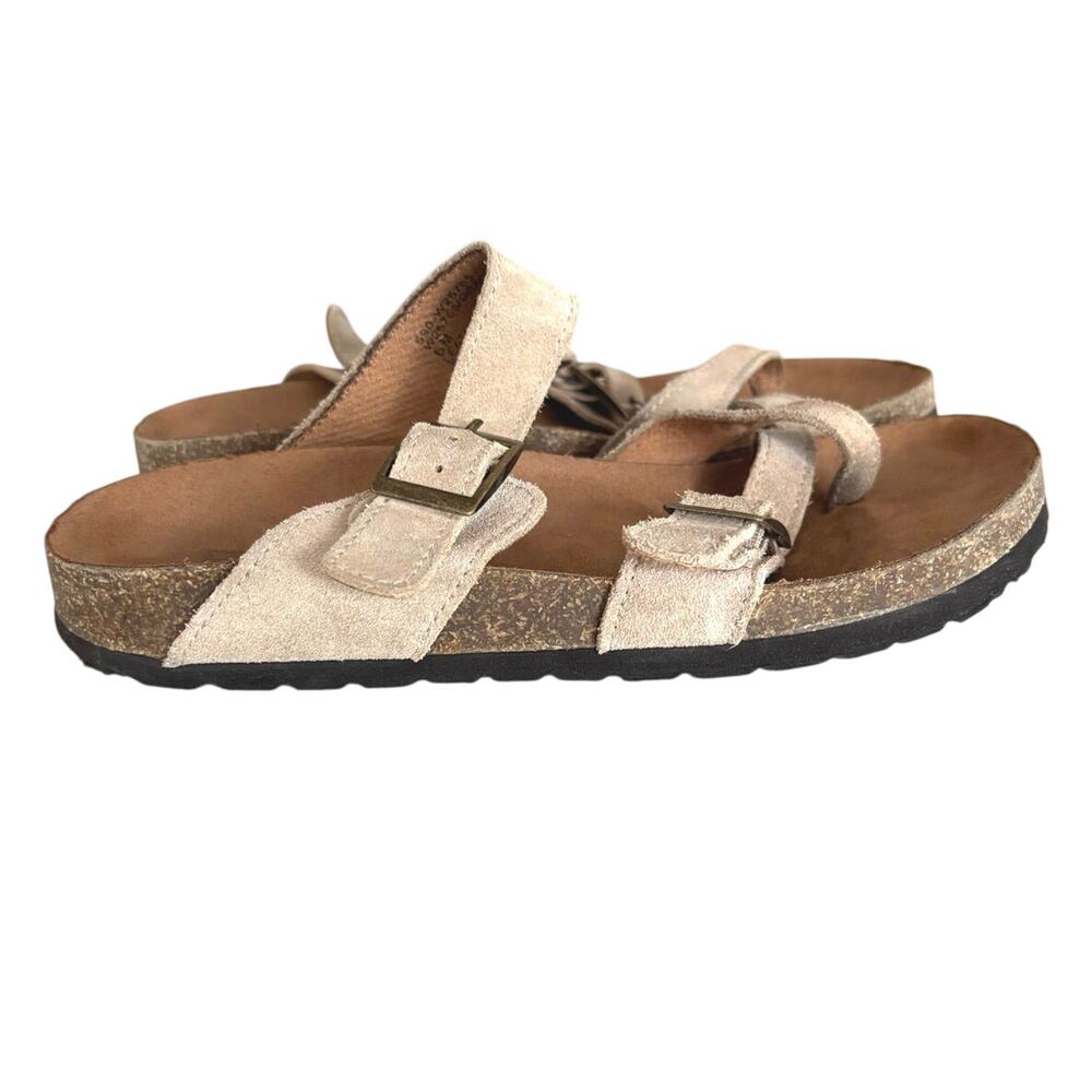 White Mountain Womens Gracie Footbed Sandals size 6 tan leather boho gorpcore - Picture 2 of 8